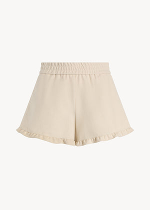 UNA Lab Blake cotton basketweave short in Khaki, front view.