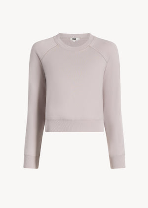 UNA Lab Stevie slim-fit terry cotton raglan sweatshirt in Putty, front view.